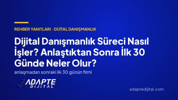 Dijital Danışmanlık Süreci Nasıl İşler? Anlaştıktan Sonra İlk 30 Günde Neler Olur? — Adapte Dijital kapak görseli