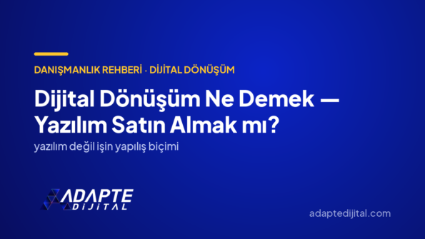 Dijital Dönüşüm Ne Demek — Yazılım Satın Almak mı? — Adapte Dijital kapak görseli
