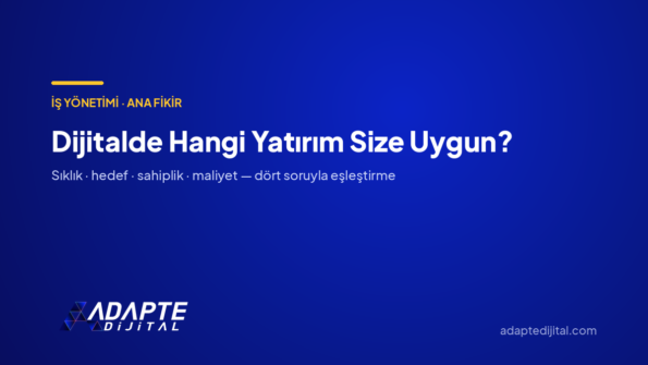 Dijitalde Hangi Yatırım Size Uygun? — Adapte Dijital kapak görseli