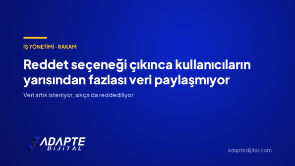 Reddet seçeneği çıkınca kullanıcıların yarısından fazlası veri paylaşmıyor — Adapte Dijital kapak görseli