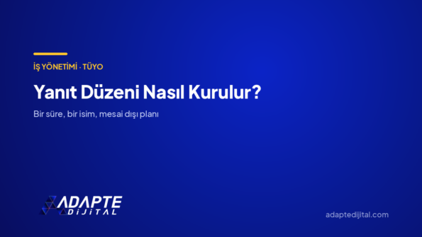 Yanıt Düzeni Nasıl Kurulur? — Adapte Dijital kapak görseli