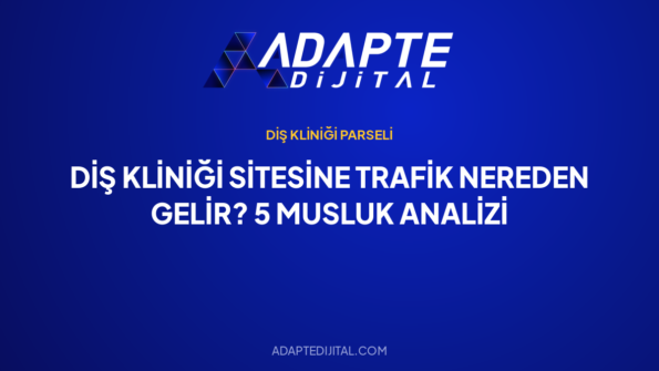 Diş Kliniği Sitesine Trafik Nereden Gelir? 5 Musluk Analizi — Adapte Dijital kapak görseli