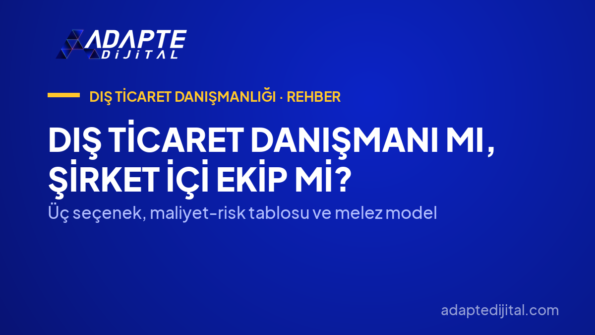 Dış Ticaret Danışmanı mı, Şirket İçi Ekip mi? — Üç seçenek, maliyet-risk tablosu ve melez model