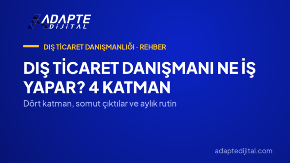 Dış Ticaret Danışmanı Ne İş Yapar? 4 Katman — Dört katman, somut çıktılar ve aylık rutin