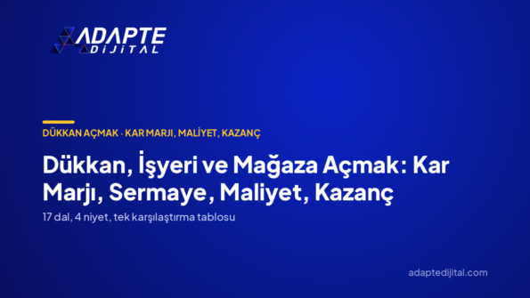 Dükkan, İşyeri ve Mağaza Açmak: Kar Marjı, Sermaye, Maliyet, Kazanç — Adapte Dijital kapak görseli