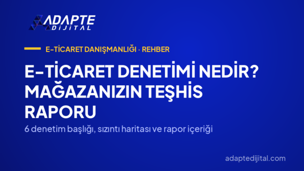 E-Ticaret Denetimi Nedir? Mağazanızın Teşhis Raporu — 6 denetim başlığı, sızıntı haritası ve rapor içeriği