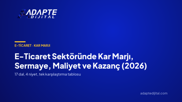 E-Ticaret Sektöründe Kar Marjı, Sermaye, Maliyet ve Kazanç (2026) — Adapte Dijital kapak görseli