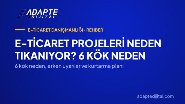 E-Ticaret Projeleri Neden Tıkanıyor? 6 Kök Neden — 6 kök neden, erken uyarılar ve kurtarma planı