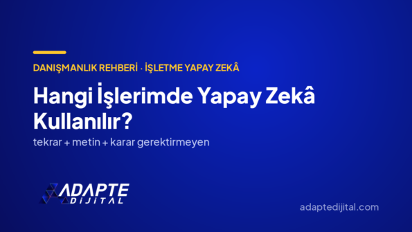 Hangi İşlerimde Yapay Zekâ Kullanılır? — Adapte Dijital kapak görseli