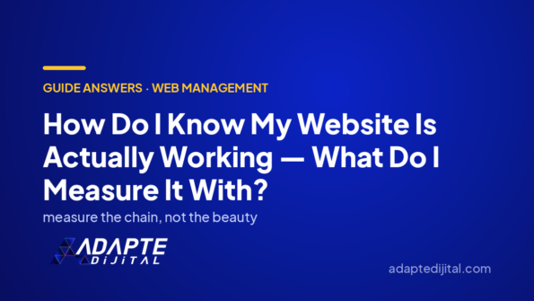 How Do I Know My Website Is Actually Working — What Do I Measure It With? — Adapte Dijital cover image