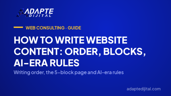 How to Write Website Content: Order, Blocks, AI-Era Rules — Writing order, the 5-block page and AI-era rules