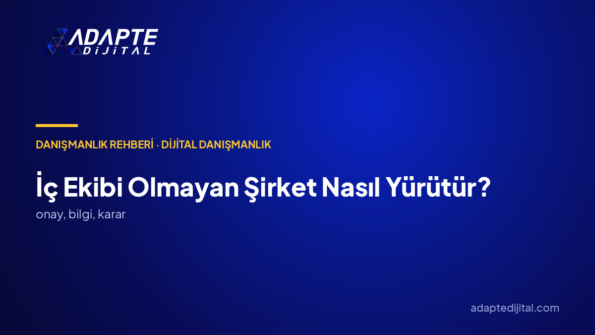 Şirkette dijitalden anlayan kimse yok; danışmanlık bizde yürür mü?