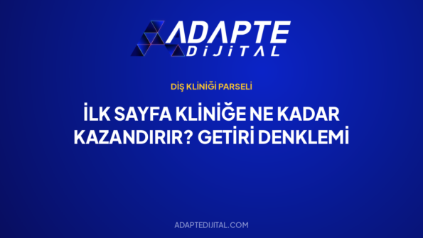 İlk Sayfa Kliniğe Ne Kadar Kazandırır? Getiri Denklemi — Adapte Dijital kapak görseli