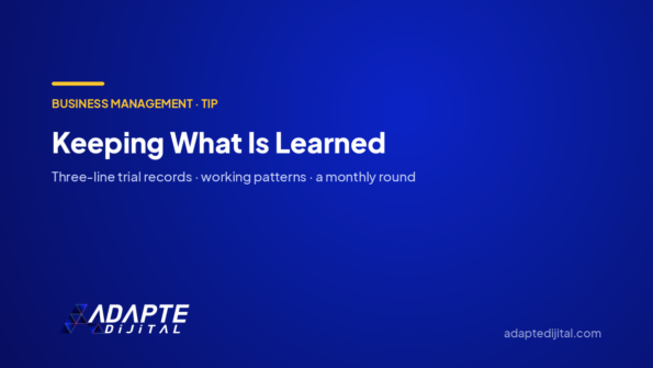 Keeping What Is Learned — Adapte Dijital cover image