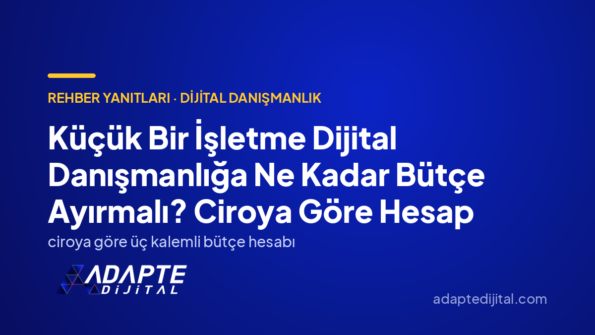 Küçük Bir İşletme Dijital Danışmanlığa Ne Kadar Bütçe Ayırmalı? Ciroya Göre Hesap — Adapte Dijital kapak görseli