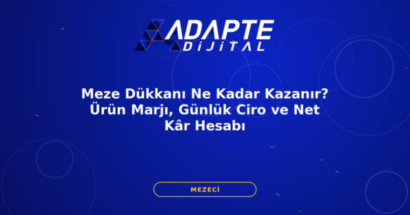Meze Dükkanı Ne Kadar Kazanır? Ürün Marjı, Günlük Ciro ve Net Kâr Hesabı — Adapte Dijital kapak görseli