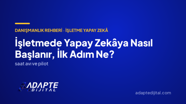 İşletmede Yapay Zekâya Nasıl Başlanır, İlk Adım Ne? — Adapte Dijital kapak görseli