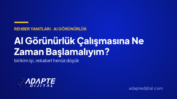 AI Görünürlük Çalışmasına Ne Zaman Başlamalıyım? — Adapte Dijital kapak görseli