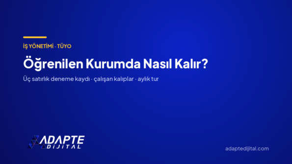 Öğrenilen Kurumda Nasıl Kalır? — Adapte Dijital kapak görseli