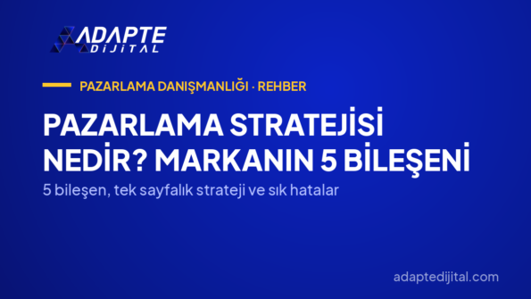 Pazarlama Stratejisi Nedir? Markanın 5 Bileşeni — 5 bileşen, tek sayfalık strateji ve sık hatalar