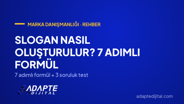Slogan Nasıl Oluşturulur? 7 Adımlı Formül — 7 adımlı formül + 3 soruluk test