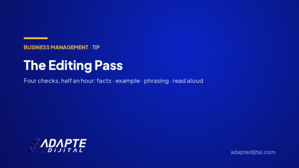 The Editing Pass — Adapte Dijital cover image