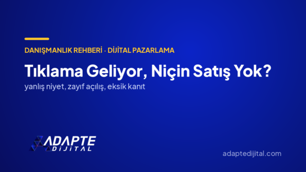 Tıklama Geliyor, Niçin Satış Yok? — Adapte Dijital kapak görseli