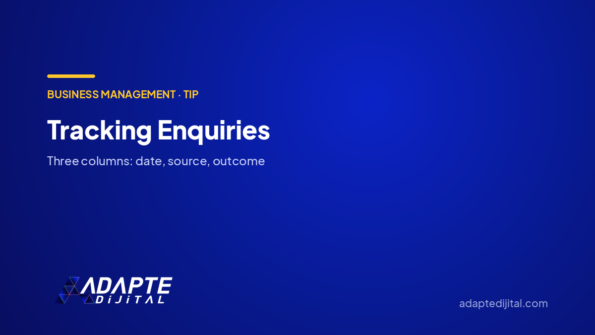 Tracking Enquiries — Adapte Dijital cover image