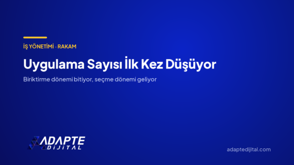 Uygulama Sayısı İlk Kez Düşüyor — Adapte Dijital kapak görseli