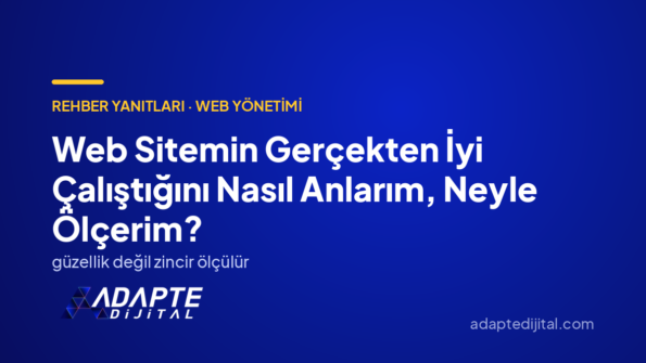Web Sitemin Gerçekten İyi Çalıştığını Nasıl Anlarım, Neyle Ölçerim? — Adapte Dijital kapak görseli