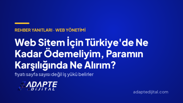 Web Sitem İçin Türkiye'de Ne Kadar Ödemeliyim, Paramın Karşılığında Ne Alırım? — Adapte Dijital kapak görseli