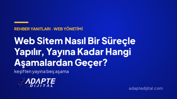Web Sitem Nasıl Bir Süreçle Yapılır, Yayına Kadar Hangi Aşamalardan Geçer? — Adapte Dijital kapak görseli