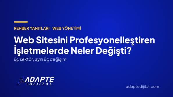 Web Sitesini Profesyonelleştiren İşletmelerde Neler Değişti? — Adapte Dijital kapak görseli