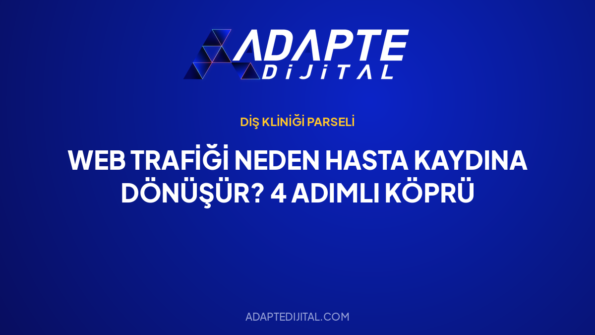 Web Trafiği Neden Hasta Kaydına Dönüşür? 4 Adımlı Köprü — Adapte Dijital kapak görseli