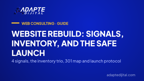 Website Rebuild: Signals, Inventory, and the Safe Launch — 4 signals, the inventory trio, 301 map and launch protocol