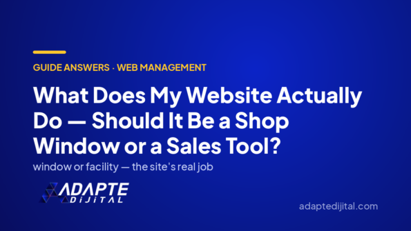 What Does My Website Actually Do — Should It Be a Shop Window or a Sales Tool? — Adapte Dijital cover image