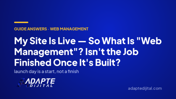 My Site Is Live — So What Is "Web Management"? Isn't the Job Finished Once It's Built? — Adapte Dijital cover image