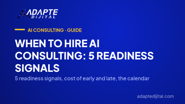 When to Hire AI Consulting: 5 Readiness Signals — 5 readiness signals, cost of early and late, the calendar