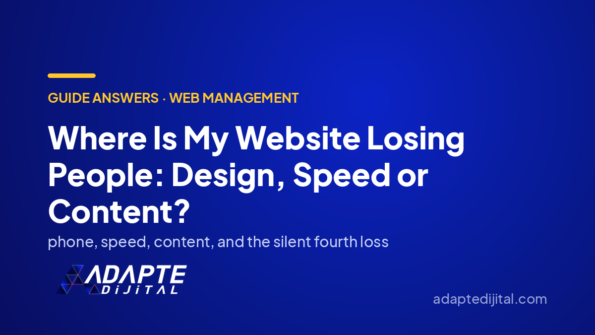 Where Is My Website Losing People: Design, Speed or Content? — Adapte Dijital cover image