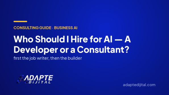 Who Should I Hire for AI — A Developer or a Consultant? — Adapte Dijital cover image