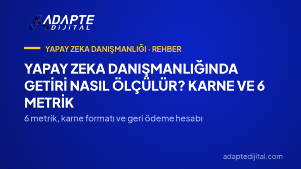Yapay Zeka Danışmanlığında Getiri Nasıl Ölçülür? Karne ve 6 Metrik — 6 metrik, karne formatı ve geri ödeme hesabı
