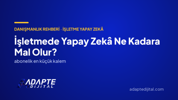 İşletmede Yapay Zekâ Ne Kadara Mal Olur? — Adapte Dijital kapak görseli