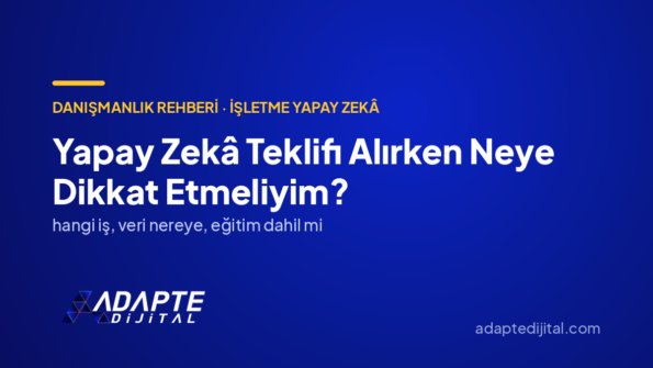 Yapay Zekâ Teklifi Alırken Neye Dikkat Etmeliyim? — Adapte Dijital kapak görseli