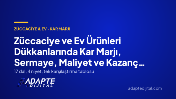 Züccaciye ve Ev Ürünleri Dükkanlarında Kar Marjı, Sermaye, Maliyet ve Kazanç (2026) — Adapte Dijital kapak görseli
