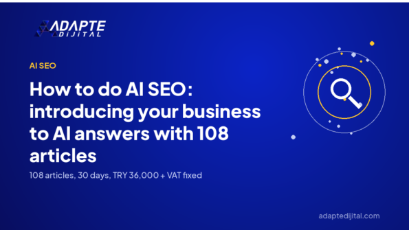 How to do AI SEO: introducing your business to AI answers with 108 articles — Adapte Dijital cover image