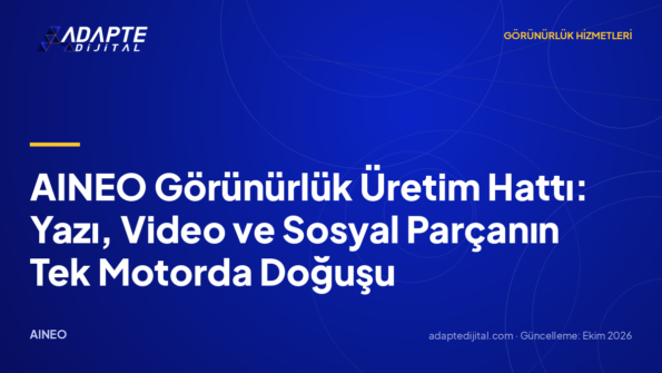 AINEO Görünürlük Üretim Hattı: Yazı, Video ve Sosyal Parçanın Tek Motorda Doğuşu