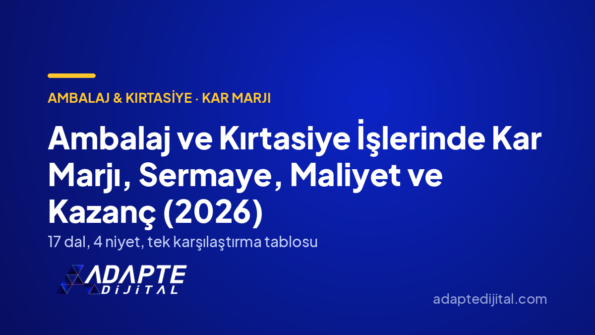 Ambalaj ve Kırtasiye İşlerinde Kar Marjı, Sermaye, Maliyet ve Kazanç (2026) — Adapte Dijital kapak görseli