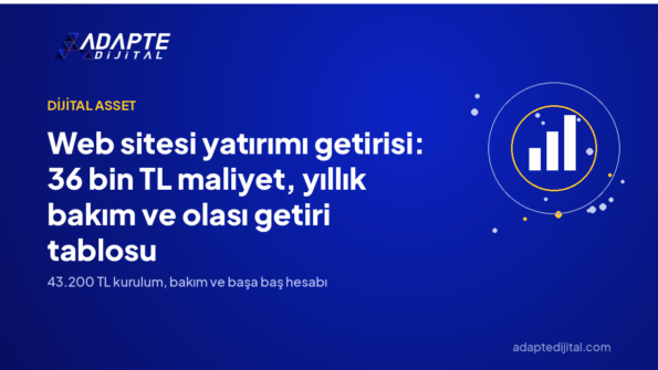 Web sitesi yatırımı getirisi: 36 bin TL maliyet, yıllık bakım ve olası getiri tablosu — Adapte Dijital kapak görseli