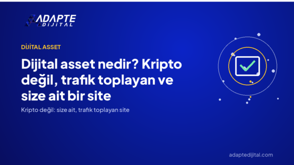 Dijital asset nedir? Kripto değil, trafik toplayan ve size ait bir site — Adapte Dijital kapak görseli