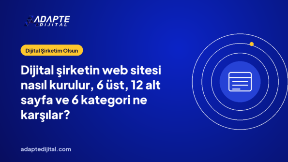 Dijital şirketin web sitesi nasıl kurulur, 6 üst, 12 alt sayfa ve 6 kategori ne karşılar?